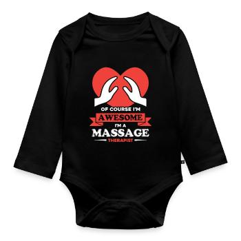 Massage Therapist Awesome Massage Therapist - Organic Longsleeve Baby Bodysuit - black - Front