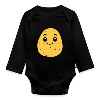 Patate - Body Bébé bio manches longues - noir - Devant