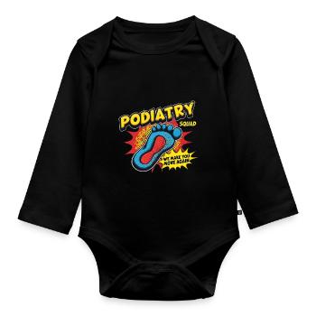 Médecin podiatrique Pieds Dictons Hôpital - Body Bébé bio manches longues - noir - Devant