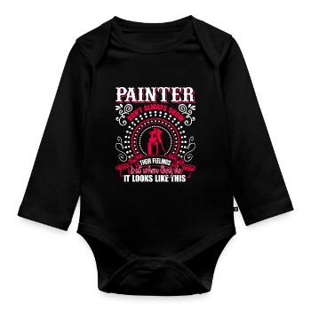 Painter Awesome Painter - Organic Longsleeve Baby Bodysuit - black - Front