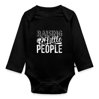 Mother's Day Mom Raising Little People - Organic Longsleeve Baby Bodysuit - black - Front