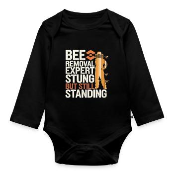 Bienenentfernungsspezialist Live Swarm Rescue - Baby Bio-Langarm-Body - Schwarz - Vorne