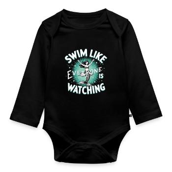 Mermaid Underwater Performer Mermaid - Organic Longsleeve Baby Bodysuit - black - Front