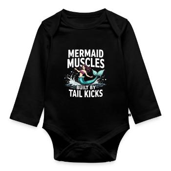 Mermaid Underwater Performer Mermaid - Organic Longsleeve Baby Bodysuit - black - Front