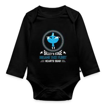 Ballerina Ballett mädchen - Baby Bio-Langarm-Body - Schwarz - Vorne
