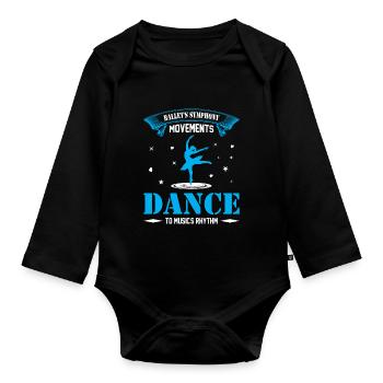 Ballerina Ballett mädchen - Baby Bio-Langarm-Body - Schwarz - Vorne