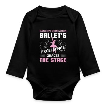 Ballerina Ballett mädchen - Baby Bio-Langarm-Body - Schwarz - Vorne