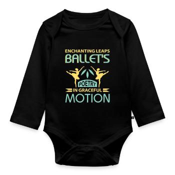 Ballerina Ballett mädchen - Baby Bio-Langarm-Body - Schwarz - Vorne