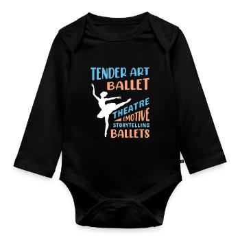 Ballerina Ballett mädchen - Baby Bio-Langarm-Body - Schwarz - Vorne