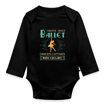 Ballerina Ballett mädchen - Baby Bio-Langarm-Body - Schwarz - Vorne