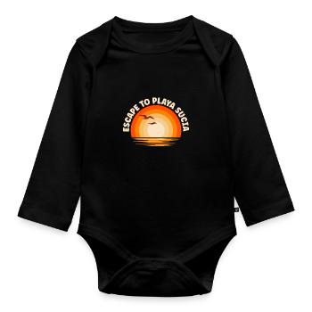 Ich fliehe nach Playa Sucia - Baby Bio-Langarm-Body - Schwarz - Vorne
