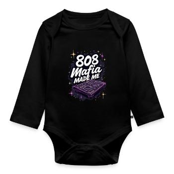 Music Produzent 808 Bass Hip-hop Beatmaker - Baby Bio-Langarm-Body - Schwarz - Vorne