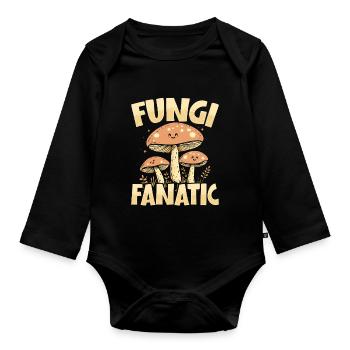 Mushroom Pickers Mushroom Pickers Mushroom Pickers Mushroom Pickers - Organic Longsleeve Baby Bodysuit - black - Front