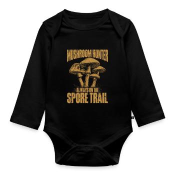 Mushroom Pickers Mushroom Pickers Mushroom Pickers Mushroom Pickers - Organic Longsleeve Baby Bodysuit - black - Front