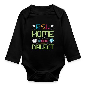 ESL-Lehrer ESL Unterricht - Baby Bio-Langarm-Body - Schwarz - Vorne