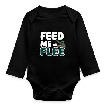 Alligator Crocodile Reptile Enthusiast Swamp - Organic Longsleeve Baby Bodysuit - black - Front