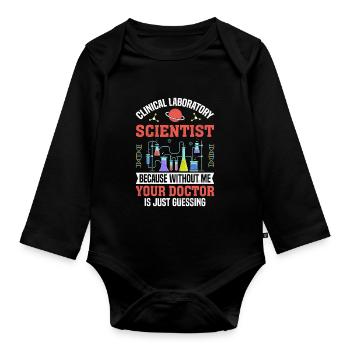 Scientifique de laboratoire clinique MLS Lab Funny - Body Bébé bio manches longues - noir - Devant