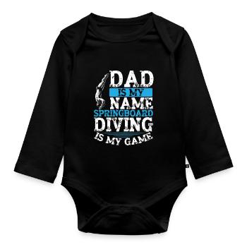 Springboard Diving Diving Diving Divers - Organic Longsleeve Baby Bodysuit - black - Front