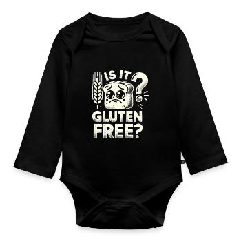 Ist es glutenfrei? - Baby Bio-Langarm-Body - Schwarz - Vorne