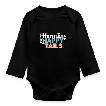 Doga Dog Yoga Haustier Wellness Achtsames Dehnen - Baby Bio-Langarm-Body - Schwarz - Vorne