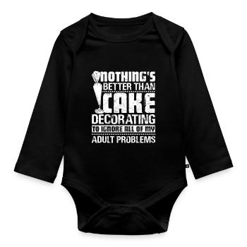 Cake Decorator Funny Cake Decorator - Organic Longsleeve Baby Bodysuit - black - Front