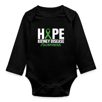 Hope Kidney Disease Green Ribbon Kidney Cancer - Body Bébé bio manches longues - noir - Devant