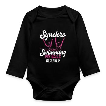 Synchronschwimmen Synchro Schwimmer - Baby Bio-Langarm-Body - Schwarz - Vorne