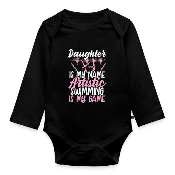 Synchronschwimmen Synchro Schwimmer - Baby Bio-Langarm-Body - Schwarz - Vorne