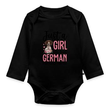 Just A Girl Who Loves German Shorthaired Pointers - Baby Bio-Langarm-Body - Schwarz - Vorne