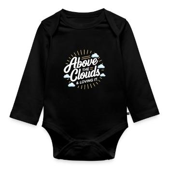 Flugbegleiterin Der Luftfahrtprofi Cabin Crew - Baby Bio-Langarm-Body - Schwarz - Vorne