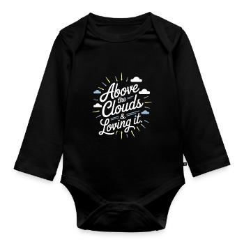 Hôtesse de l’air du personnel de cabine professionnel de l’aviation - Body Bébé bio manches longues - noir - Devant