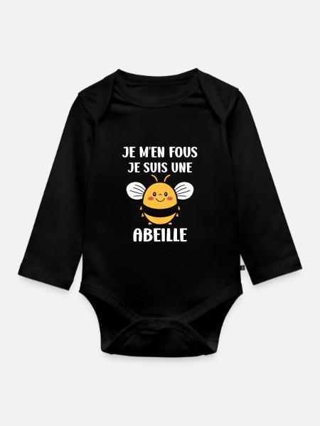 Abeille - Body Bébé bio manches longues - noir