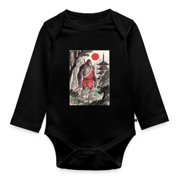 Samurai - Baby Bio-Langarm-Body - Schwarz - Vorne