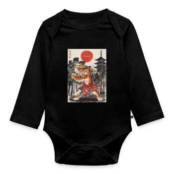 Samurai - Baby Bio-Langarm-Body - Schwarz - Vorne