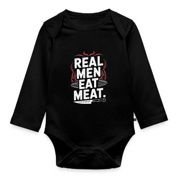 Diet on carnivore diet on the - Organic Longsleeve Baby Bodysuit - black - Front