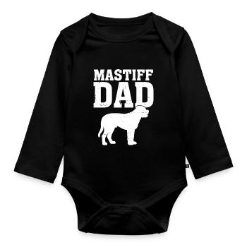 Mastiff papa appréciation drôle Mastiff grand chien - Body Bébé bio manches longues - noir - Devant