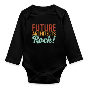 Architect - Organic Longsleeve Baby Bodysuit - black - Front