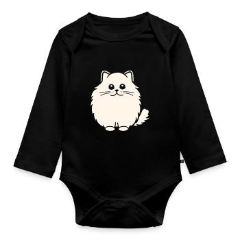 Persian cat - Organic Longsleeve Baby Bodysuit - black - Front