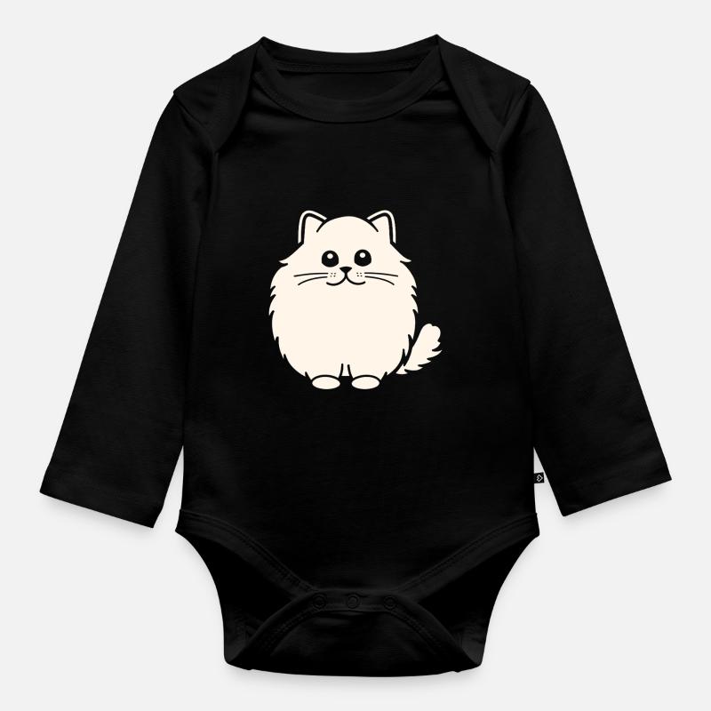 Chat persan - Body Bébé bio manches longues - noir