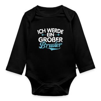 Big Brother Baby Lover Older Sibling - Organic Longsleeve Baby Bodysuit - black - Front