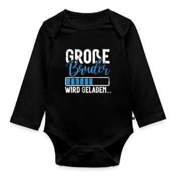 Big Brother Baby Lover Older Sibling - Organic Longsleeve Baby Bodysuit - black - Front