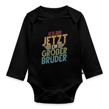 Big Brother Baby Lover Older Sibling - Organic Longsleeve Baby Bodysuit - black - Front