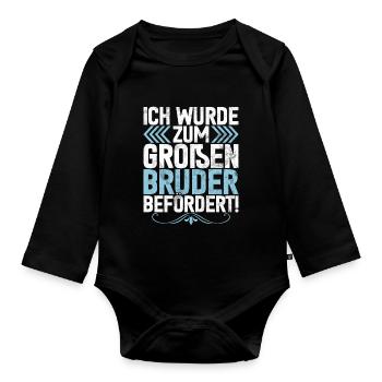 Big Brother Baby Lover Older Sibling - Organic Longsleeve Baby Bodysuit - black - Front
