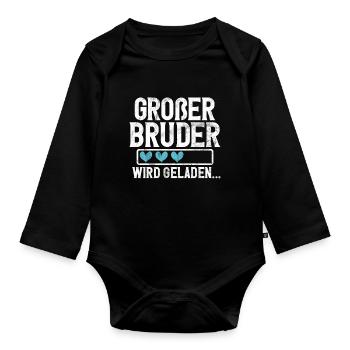 Big Brother Baby Lover Older Sibling - Organic Longsleeve Baby Bodysuit - black - Front