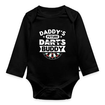 Dart Dartspieler Dartspiel Herren - Baby Bio-Langarm-Body - Schwarz - Vorne