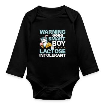 Intolérance au lactose Jeune intolérance au lactose - Body Bébé bio manches longues - noir - Devant