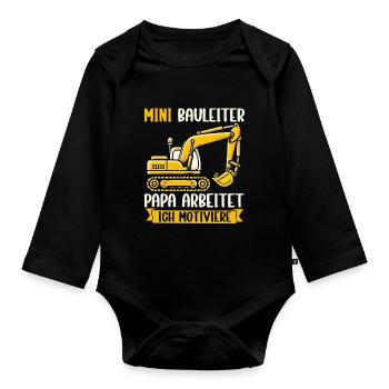 Children Construction Manager Project Manager Contractor - Organic Longsleeve Baby Bodysuit - black - Front