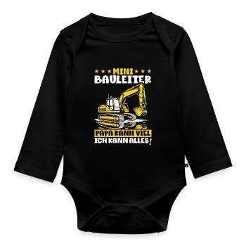 Children Construction Manager Project Manager Contractor - Organic Longsleeve Baby Bodysuit - black - Front