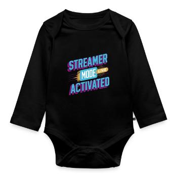 Gaming Streamer Live Streaming Gamer Content - Organic Longsleeve Baby Bodysuit - black - Front