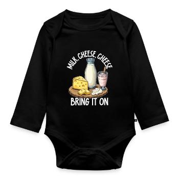 Lactose tolerant Milk lovers Cheese lovers - Organic Longsleeve Baby Bodysuit - black - Front